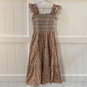 English Factory Floral Smocked Dress with Ruffle Straps- Size XS